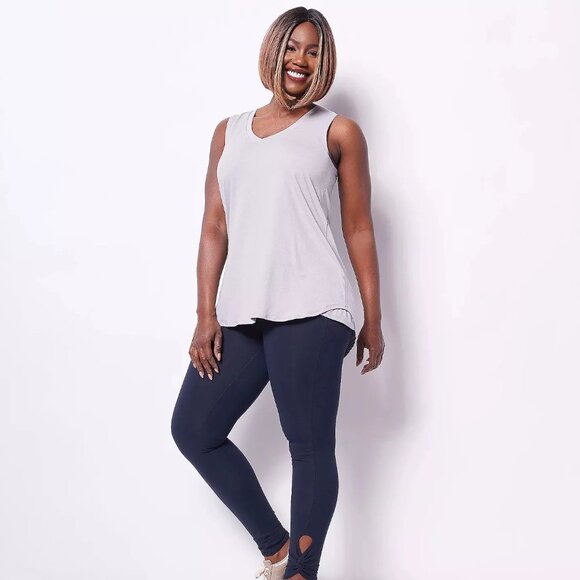 Women with Control Petite XS Tummy Control Legging Ankle Twist Blue PXS A489367 - Picture 1 of 5